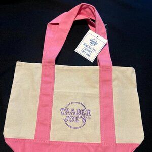 Trader Joe’s mini pastel canvas tote, pink